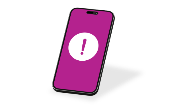 Image of an alert on the phone